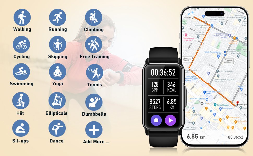 Mindrose Smart Watch Health Fitness Tracker App