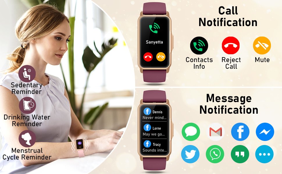 Mindrose smart watch call and message